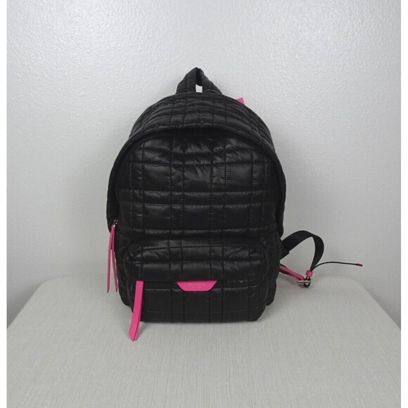 Kate Spade NY Softwear Quilted Nylon Medium Backpack Laptop Bag Black Pink NWT main image 5